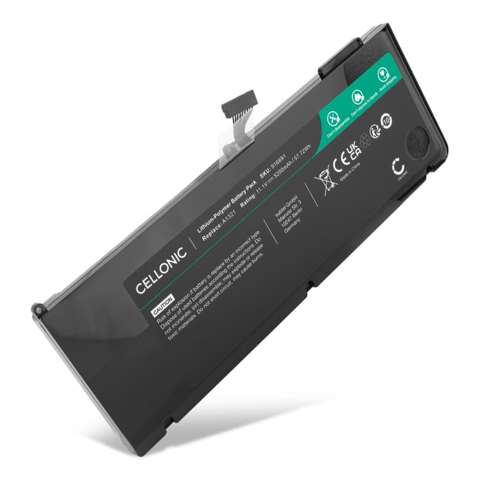 Batteria per portatile Apple MacBook Pro 15 - A1286 (Mid 2009 / Mid 2010), A1321, 661-5211 ricambio per laptop 5200mAh 10.95V 