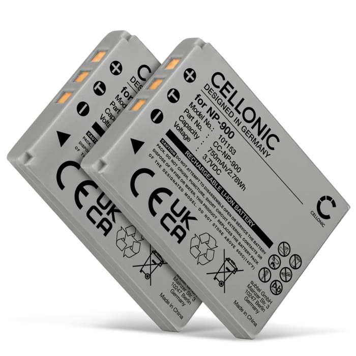 2x Batería para cámaras Praktica DCZ 10.4, DCZ 8.3, Luxmedia 7103, Luxmedia 8203, Luxmedia 8213 750mAh 3.6V - 3.7V de CELLONIC