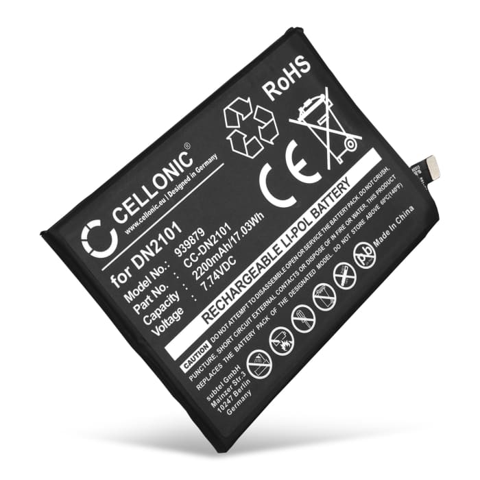 Batterij compatibel met OnePlus Nord CE 5G - DN2101 2200mAh vervangende accu reservebatterij extra energie