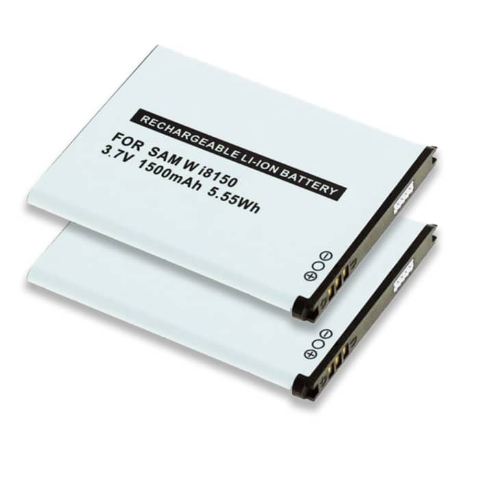 2x Batterij compatibel met Samsung Galaxy S Wifi 3.6, Galaxy Wifi 4.2 (YP-GS1,YP-GI1) - EB484659VA,EB484659VU 1500mAh vervangende accu reservebatterij extra energie