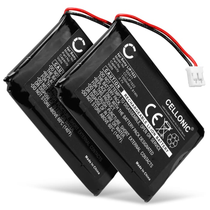 2x Batteria per controller PS4 V1 2013 - DualShock 4 v1 LIP1522 (1300mAh), Batteria sostitutiva per controller Playstation 4 - 1° Gen