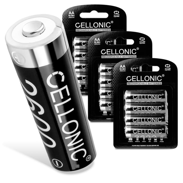 Cellonic® baterías recargables AA - 2600mAh, vienen cargadas, larga duración - 12x pilas AA Mignon HR6 LR6