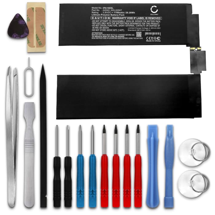 Batería para tablet Apple iPad Pro 11 (2018) 3rd Gen - A1934, A1979, A1980, A2013 - A2042, 020-02507 7700mAh Batería recargable de repuesto + Juego de herramientas