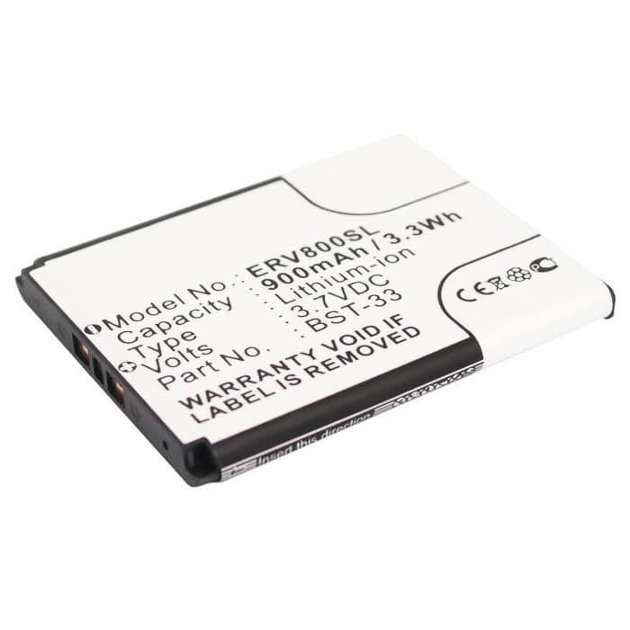 Batterij compatibel met Sony Ericsson C903 C702 G705u G502 G700 G900 - BST-33 900mAh vervangende accu reservebatterij extra energie