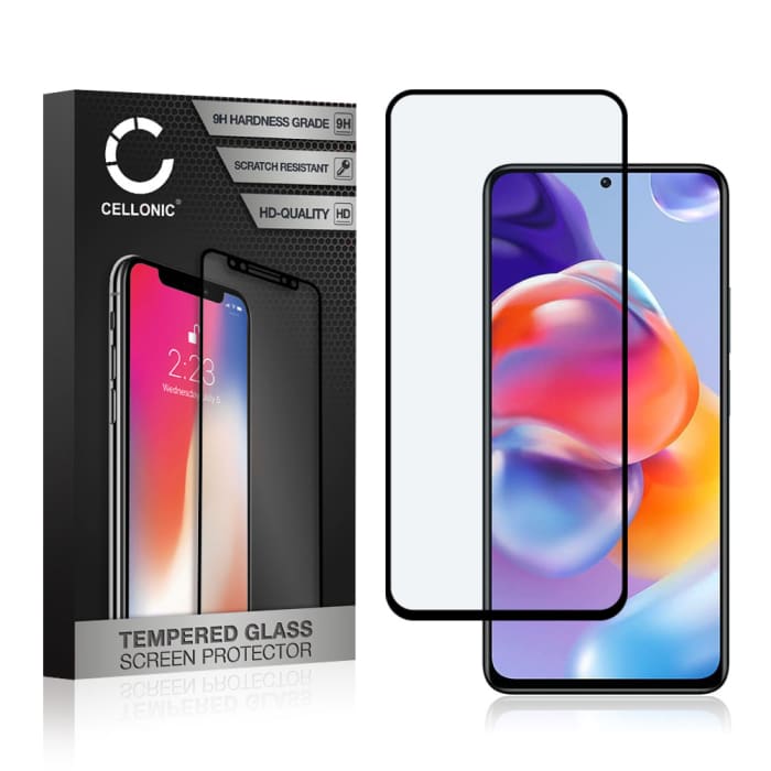 Panssarilasi puhelimeen Xiaomi Redmi Note 11 Pro Plus - 3D Case-friendly, 9H, 0,33mm, Full Glue, Musta, CELLONIC