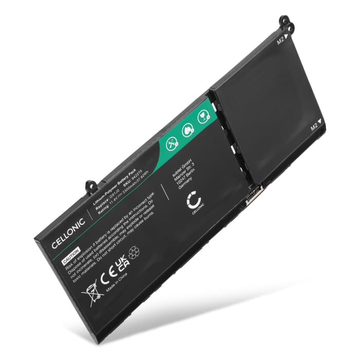 Battery for Dell Latitude 3520, 3420, 3320, Vostro 3510, 5510, Inspiron 3511, V6W33, G91J0, MGCM5 11.4V 3300mAh from CELLONIC