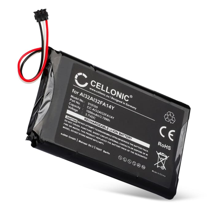 GPS Battery for Garmin Nüvi 2597 LMT, Nüvi 2599 LMT, Nüvi 2589 LMT, Nüvi 2559 LMT, Nüvi 2539 LMT - 1000mAh AI32AI32FA14Y Battery Replacement SatNav Sat Nav