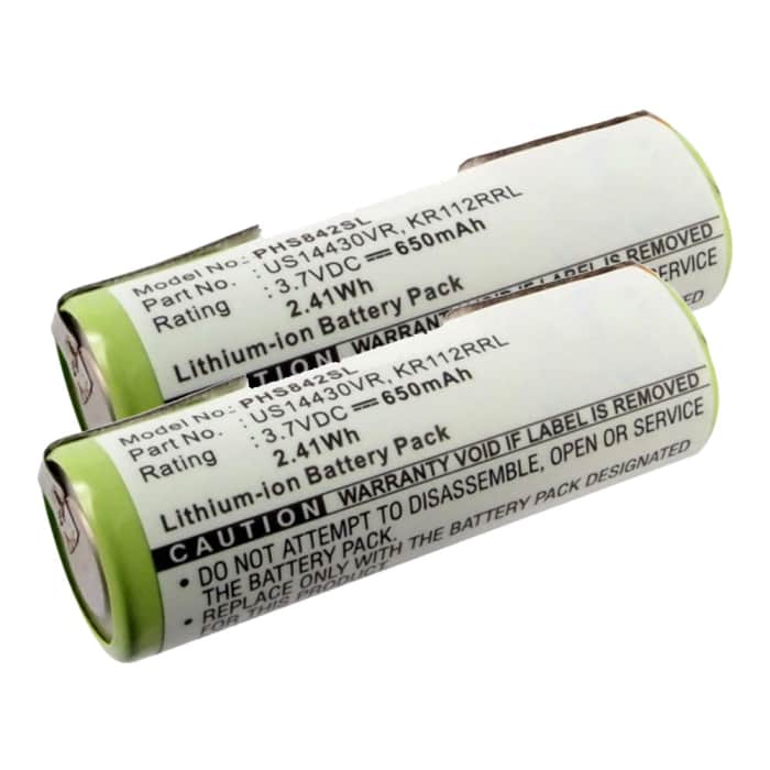 Batteria Ricambio CellePhone Per Philips HS8020 HS8040 HS8060 HS8070 HS8420 HS8440 HS8460 – 650 MAh, Li-Ion, KR112RRL