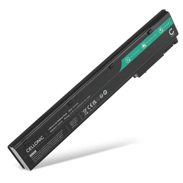 Batería HP para ordenador portátil HP EliteBook 8570w, 8770w, 8760w, 8560w, VH08 4400mAh 14.4V - 14.8V  de CELLONIC