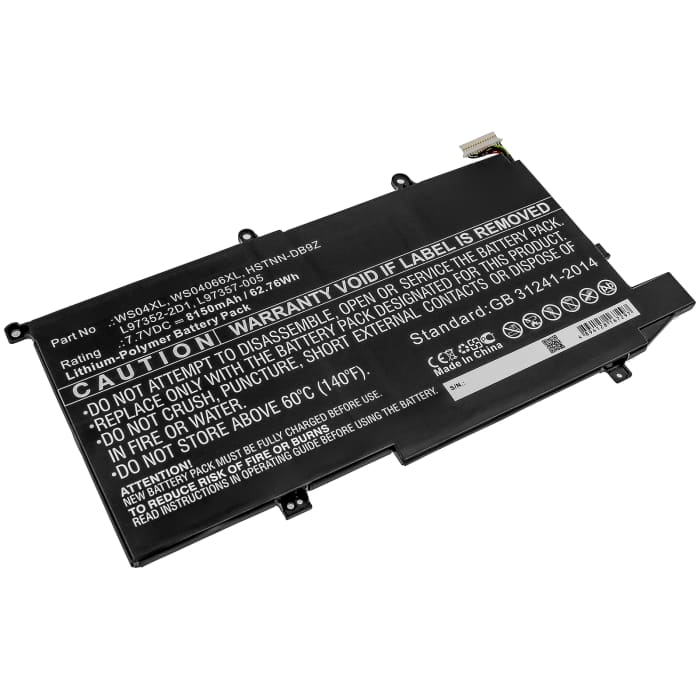 Batteria subtel® ws04xl per notebook HP Spectre X360 14T Spectre X360 14T-EA000 Affidabile ricambio da 8150mAh Sostituzione ottimale per computer portatile laptop HP