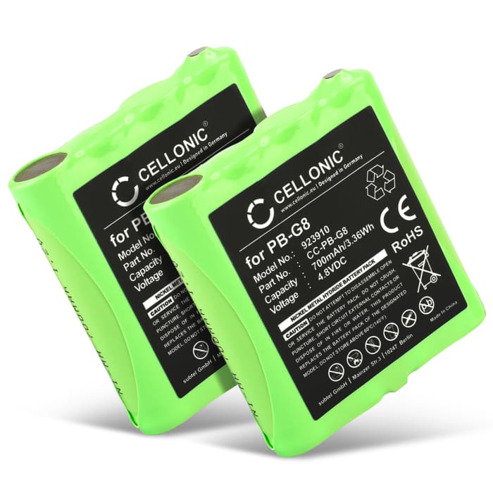 2x PB G6/G8 Battery for Midland G6, G8, Midland M24, M48, Alan 441 700mAh Battery Replacement