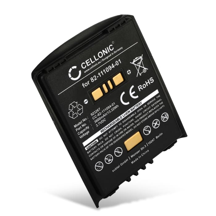 vervangende batterij 82-111094-01 BTRY-MC55EAB02 U60493 compatibel met Motorola Symbol / Zebra MC65, MC55, MC67, MC55, MC5590 - accu 3600mAh vervangende accu barcodescanner streepjescode