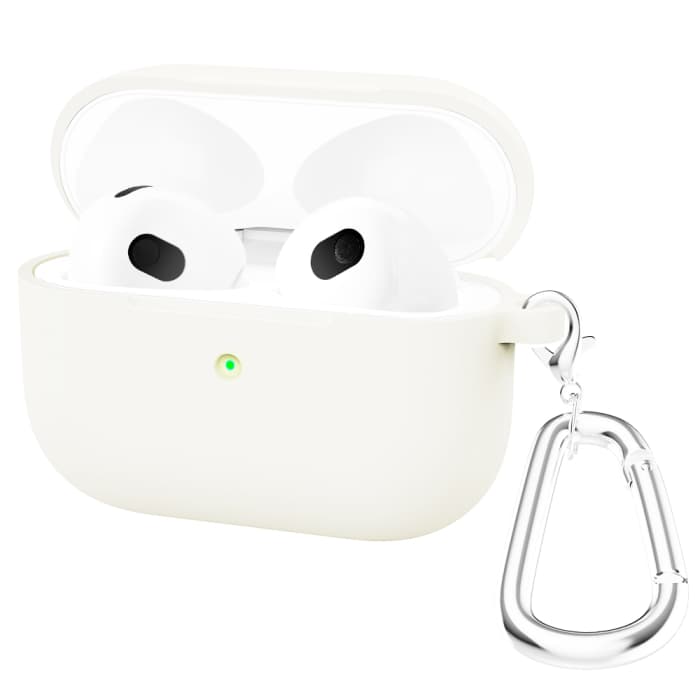 Tasje voor Apple AirPods 3 - Siliconen, wit Tasje Zakje Hoesje