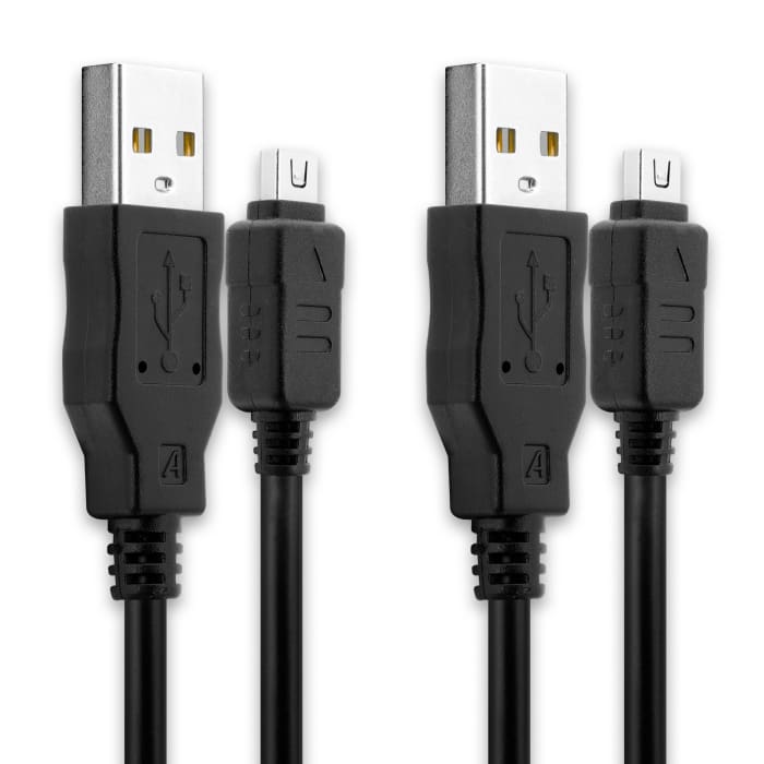 2x USB Kabel voor Olympus Stylus 1 XZ-2 XZ-10 OM-D E-M5 E-M1 E-M10 Mark Pen E-PL7 E-PL5 E-PL6 E-PL1 E-PM2 E-P5 XZ-1 E-520 E-420 E-620 E-510 E-500 SZ-14 E-410 µ Micro / Mini - 1.5m CB-USB6 / CB-USB8 Oplaadkabel Camera foto PVC Datakabel zwart