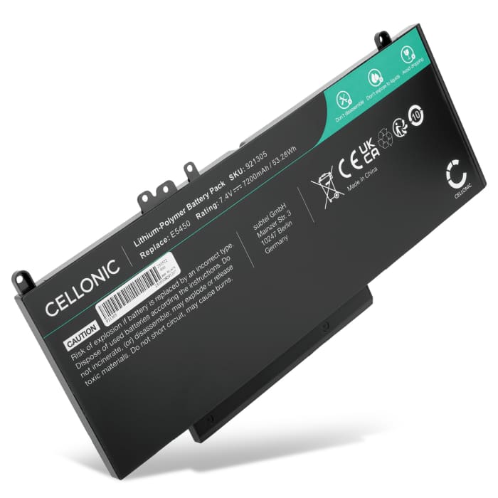 Batterij voor Latitude E5550, E5450, E5250, 3160, 3150 Laptop - 7200mAh 7.4V 