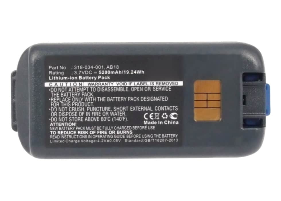 Bateria 318-034-001 5200mAh - 318-034-001, Batería larga duración para lector de código de barras Intermec CK3 CK3A CK3C1 CK3N CK3N1 CK3R CK3X