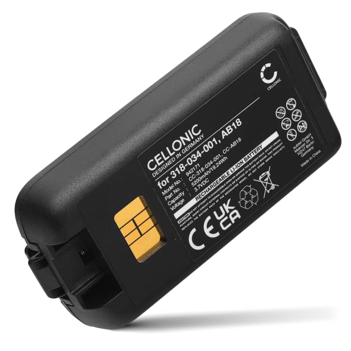 Battery for Intermec CK3 CK3A CK3C1 CK3N CK3N1 CK3R CK3X AB17 3.7V 5200mAh from CELLONIC