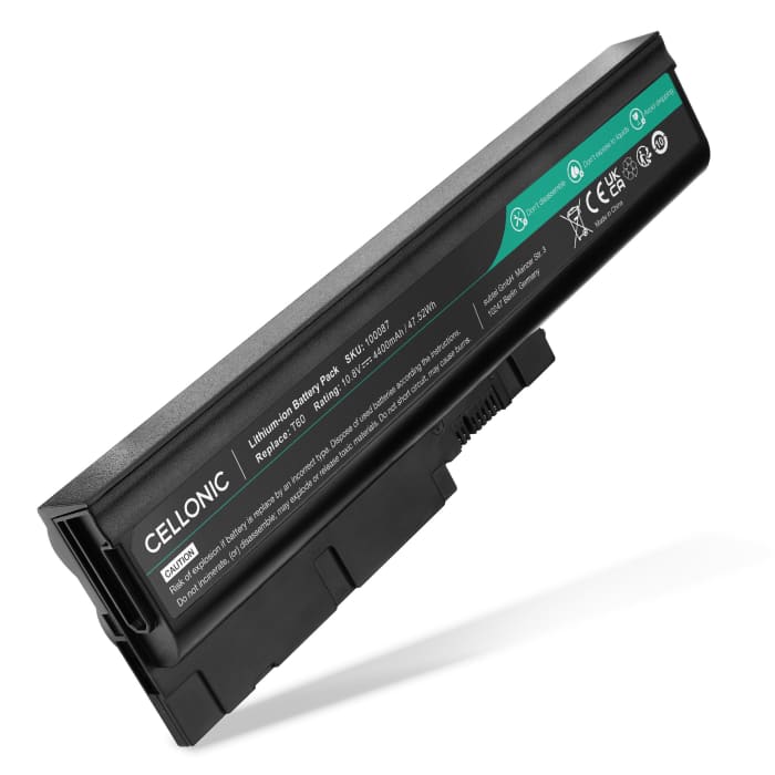 Batterij voor Lenovo ThinkPad SL500, SL300, T60, T61, T500, R500, SL400, W500, R61 Laptop - 4400mAh 10.8V - 11.1V 