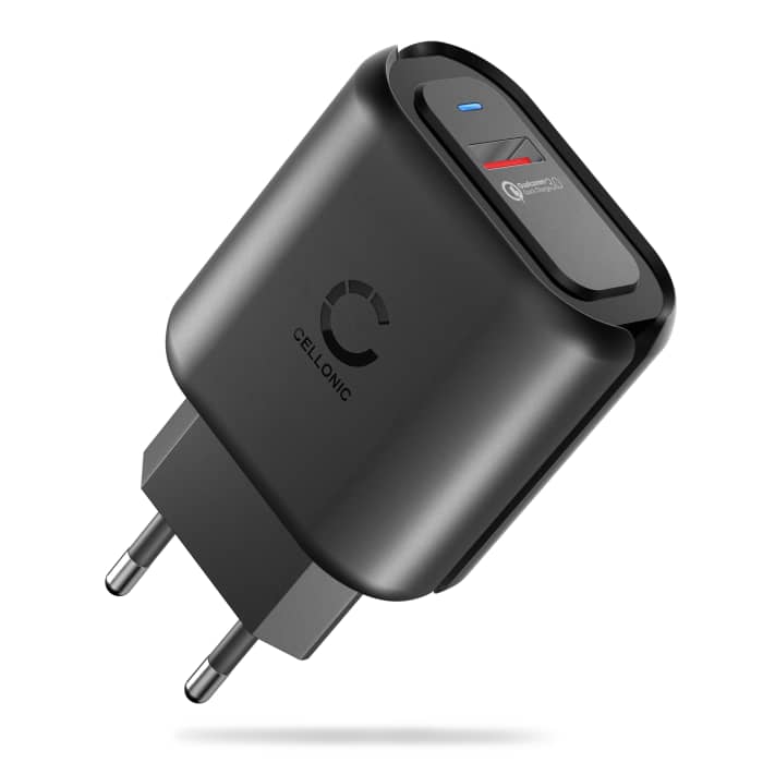 Cargador USB pared para Samsung, Apple, Huawei, Xiaomi, Sony, ... con QC Quick Charge 3.0 24W - 3A, cargador rápido USB Adaptador enchufe USB para tomas EU Estación de carga USB Adaptador de corriente