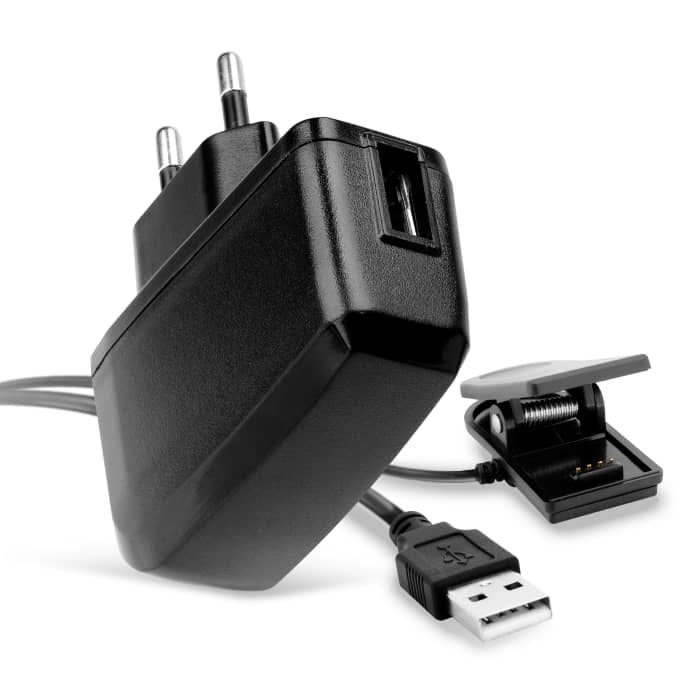 Oplader + USB Kabel compatibel met Garmin Approach G10, S20 / Forerunner 30, 230, 235, 645, 645 Music, 735XT / vivomove HR smartwatch - 5W Adapter 1A Oplaadkabel Opladen horloge