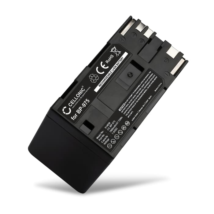 Batteria BP-975 BP-955 BP-925 BP-970 per fotocamera Canon XF100 XF105 XF200 XF205 XF300 XF305 G-1000 XL1s XL1 XL2 EOS C100 Mark II Affidabile ricambio da 7800mAh, marca CELLONIC
