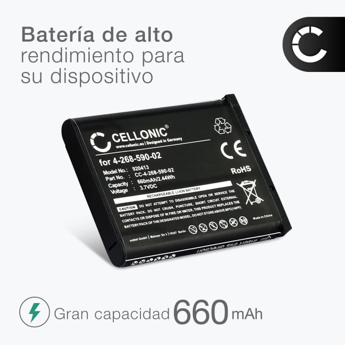 2x Bateria Panasonic 4-268-590-02 660mAh - N4FUYYYY0047, Batería larga duración para teléfonos Panasonic KX-TCA285 KX-TCA385 KX-UDT121 KX-UDT131 Sony Laser Mouse VGP-BMS77