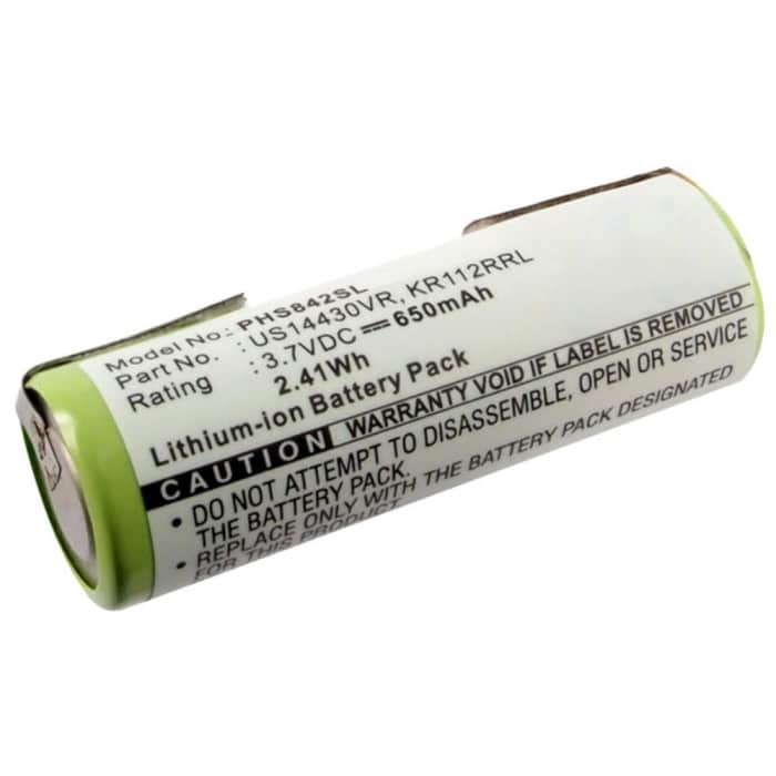 Batterij compatibel met Philips HS8020 / HS8060 / HS8070 / HS8420 / HS8420/23 / HS8440 / HS8460 - KR112RRL, US14430VR 650mAh vervangende accu reservebatterij extra energie