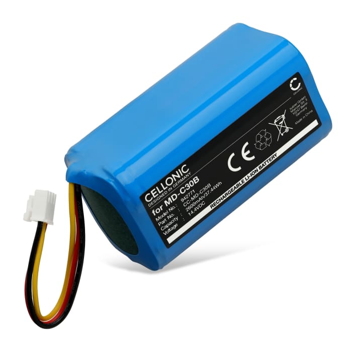 Akku imuriin Blaupunkt BlueBot XSMART, XBOOST, Liectroux C30B, iHome Eclipse AutoVac, iHRV2 - 2600mAh vaihtoakku tuotemerkiltä CELLONIC