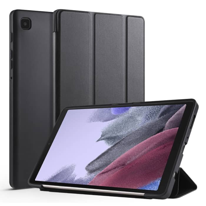 Custodia per Samsung Galaxy Tab A7 Lite (SM-T220, SM-T225) - Similpelle, nero Custodia Borsa Guscio