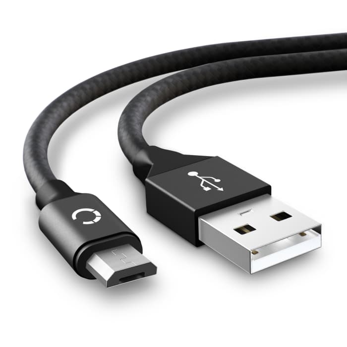 Cable USB para Swisstone BBM 320 / BBM 320C / SC 230 / SC 560 - Cable de Carga y Datos 2m 2A negro Nylon