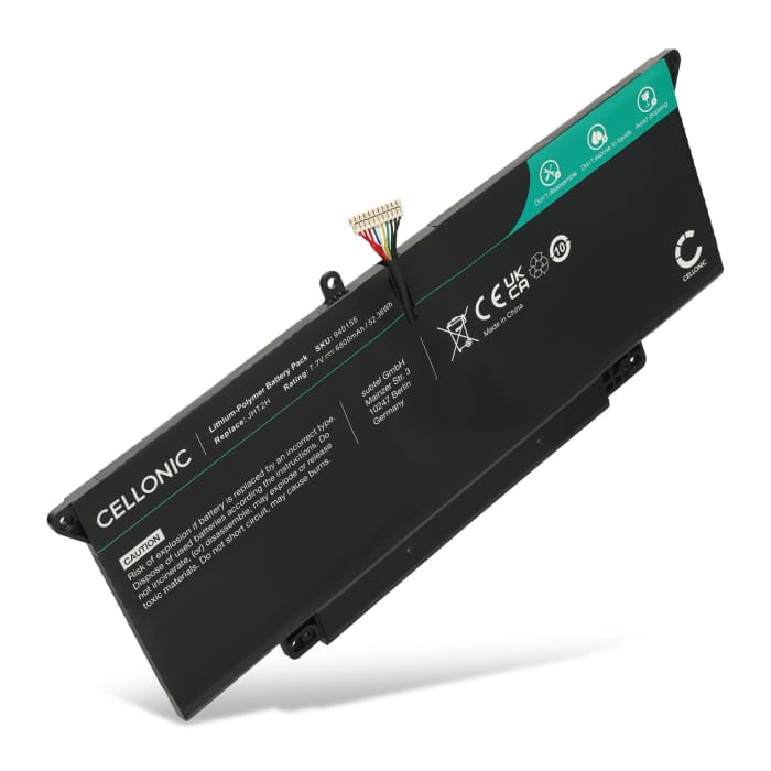 Battery for Dell Latitude 7410 2-in-1, 7310, 7000 2-in-1, 7410 14 Touchscreen 2 in 1, 7CXN6, 7CXN6, CQCQ, JHT2H 7.7V 6800mAh from CELLONIC
