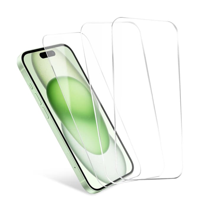 3x CELLONIC® iPhone 15 & iPhone 15 Pro Screenprotector – Volledig zelfklevende schermbeschermer 2.5D 6,1 inch met ultradun beschermfolie 9H gehard beschermglas