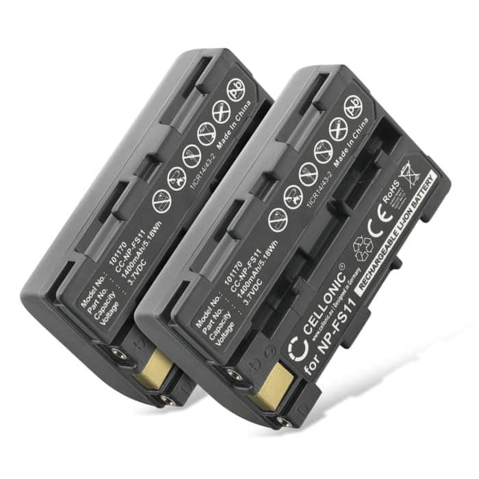 2x NP-FS11 Battery for Sony CCD-CR1 Ruvi DSC-F505 F55 DSC-P1 P20 P30 P50 DCR-PC1 PC2 PC3 PC4 PC5 DCR-TRV1VE 1400mAh Camera Battery Replacement