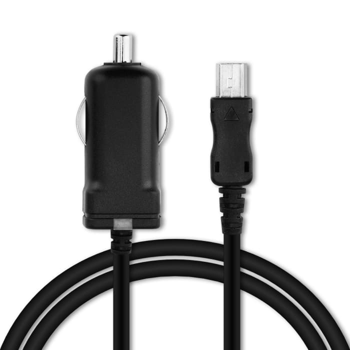 Caricatore da auto per navigatore Garmin Edge, Drive, DriveAssist, DriveSmart, Nüvi, Oregon, eTrex, GPSMAP, filo di 1m, ricarica rapida Mini USB a 5V 2.4A / 2400mA Caricabatteria potente e sicuro