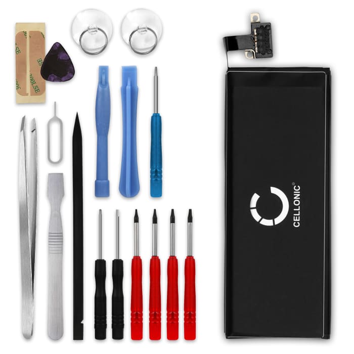 CELLONIC® Phone Battery Replacement for Apple iPhone 4S (A1387 / A1431 / A1387) + 17-Tool Phone Repair Kit - 616-0579 1350mAh