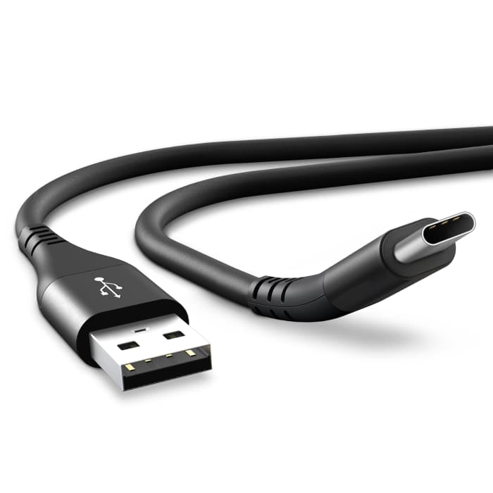 Cavo USB 2.0 con connettore USB C Type C per telefono Motorola Edge, Edge Plus, G7, G7 Plus, G7 Play, Moto G6, G7, G8, G8 Power, G9 Plus filo di 1m cavetto dati & ricarica 3A in Nylon nero grigio per cellulare