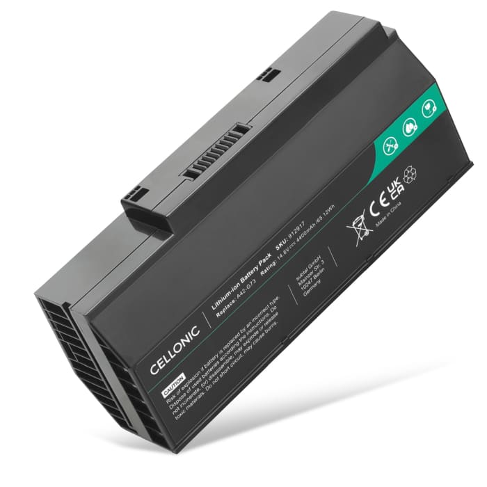 Batería ASUS para ordenador portátil ASUS G73JH, G73J, G73, Lamborghini VX7, G73SW, G73S, G73JW, G53S, G53, VX7S 4400mAh 14.4V - 14.8V  de CELLONIC