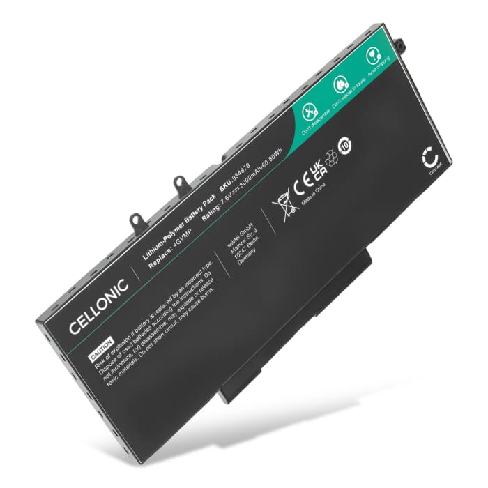 Akku tietokoneeseen Dell Latitude 14 5400 Series, 5400, 14 5410 Series, 14 5500 Series, 5510 Precision 3540 Series, 3540, Inspiron 15 7590 - 7.6V 8000mAh tuotemerkiltä CELLONIC