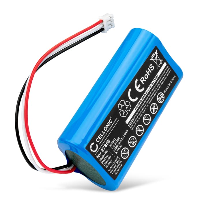 Batteria sostitutiva 27856 per radio Albrecht DR 855 / DR 860 Ricambio da 5200mAh per soundbox bluetooth internet dab stereo