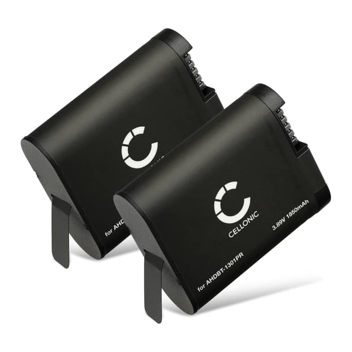 2x Akku für GoPro Hero 13, AHDBT-1301 AHDBT-1301PR (1900mAh, 3.89V) von CELLONIC