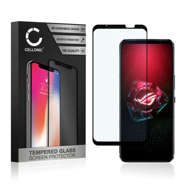 Vetro temperato CELLONIC® per ASUS ROG Phone 5 / 5s / 5s Pro, screen protector (3D Full Cover 9H 0,33mm Full Glue) nero Pellicola salva schermo per telefono cellulare smartphone