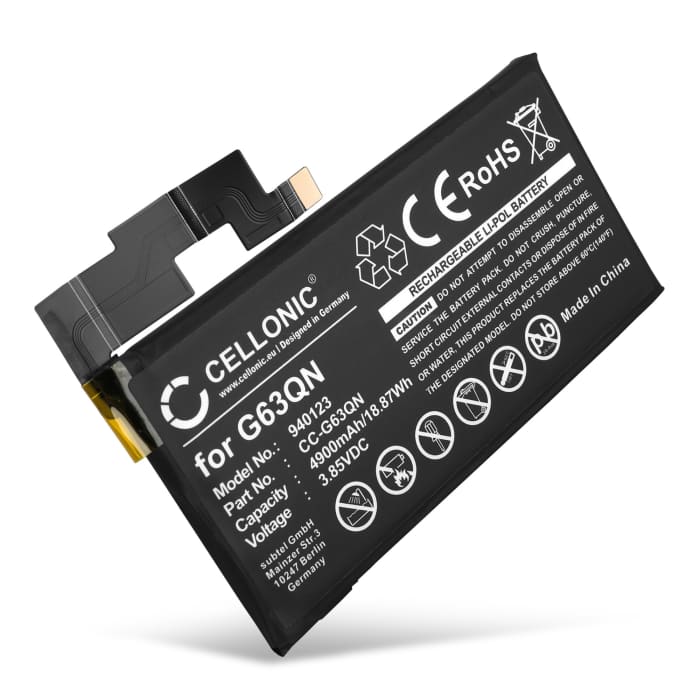 Akku kännykkään Google Pixel 6 Pro - G63QN, 4900mAh, 3.85V vaihtoakku