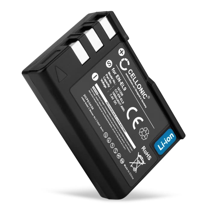 Batteria per Nikon D3000 D5000 D60 D40 D40x - EN-EL9 EN-EL9a EN-EL9e 1000mAh EN EL9 ENEL9 sostituzione batteria compatibile di lunga durata ricambio CELLONIC da 1000mAh