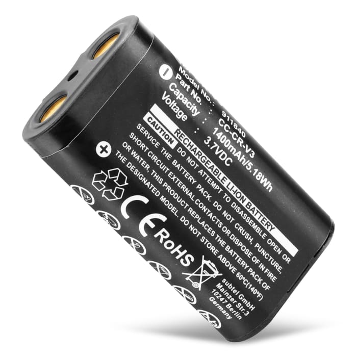 CR-V3 accu voor Pentax Optio S60 / Optio S55 / Optio S50 / Optio S45 / Optio S40 - 1400mAh CR-V3 vervangende accu voor camera