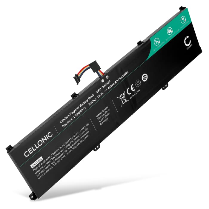 1x Battery for Lenovo ThinkPad P1 Gen 3, X1 Extreme Gen 3, X1 Extreme G3, 5B10X19049, L19M4P71, L19C4P71 15.2V 4400mAh from CELLONIC
