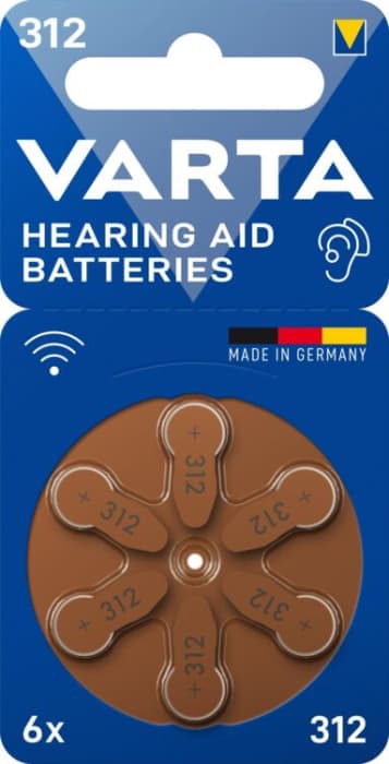 Hörgerätebatterien Varta HA312 PR41 312 (x6) Knopfbatterie Knopfzelle Zellenbatterie