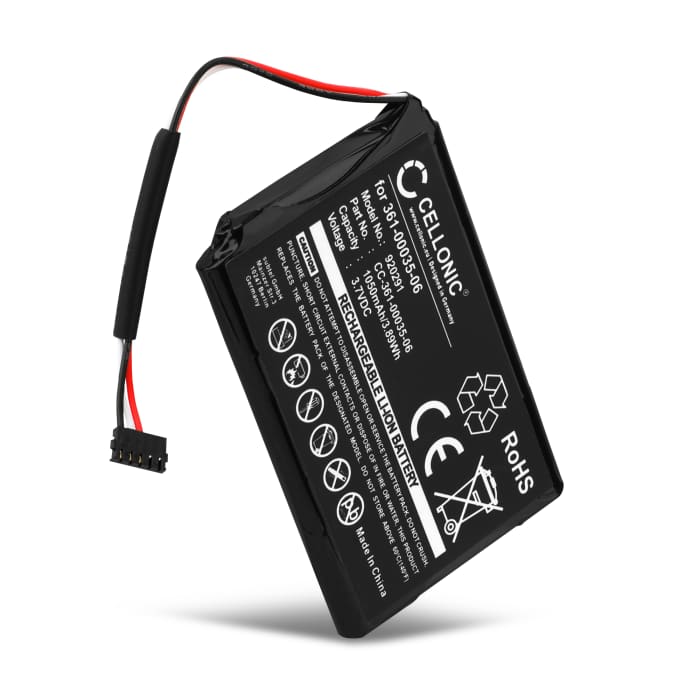 Bateria Garmin 361-00035-06 DJ04EJ31B05N9 1050mAh - , Batería larga duración para GPS Garmin Approach G8, Edge 1000