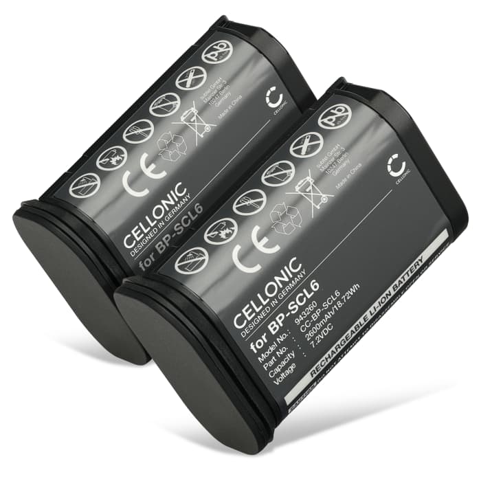 2x Battery for Leica Q2, Q3 BP-SCL6 (2600mAh, 7.2V) from CELLONIC