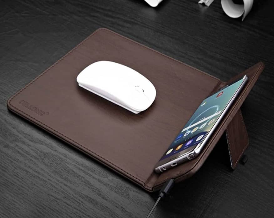 Tappetino per mouse CELLONIC® Caricabatterie wireless per smartphone abilitati Qi iPhone Galaxy Nexus Huawei Caricatore induzione Stazione ricarica senza fili Caricabatterie wireless Charger induttivo