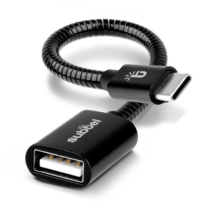 USB OTG-kabel voor smartphones, tablets, smartwatches, luidsprekers, camera's of hoofdtelefoons adapter USB C Type C mannelijk naar USB A vrouwelijk - USB-hostaansluiting, On The Go-adapterkabel zwart